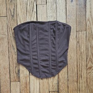 Missguided Chocolate Cropped Brown Top